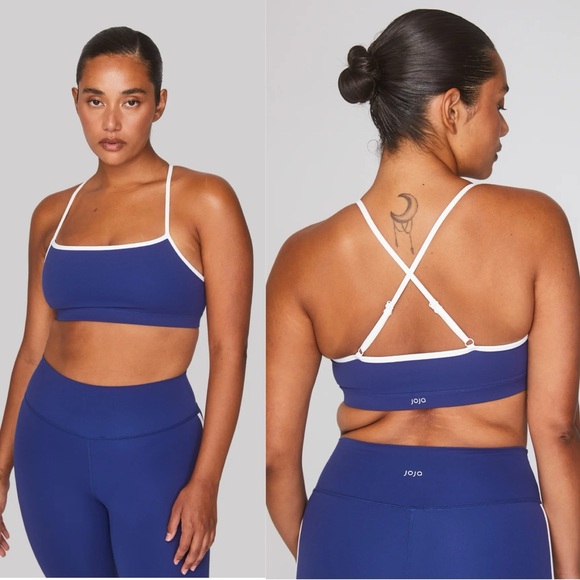Joja LARGE Topspin Sports Bra in Haven blue contour - Picture 1 of 5